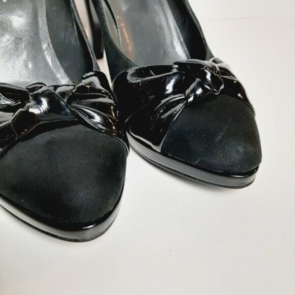 OSVALDO ROSSI Suede & Patent High Heel Pumps Sz 9 US/ Eur 40 Flawed - Picture 6 of 14